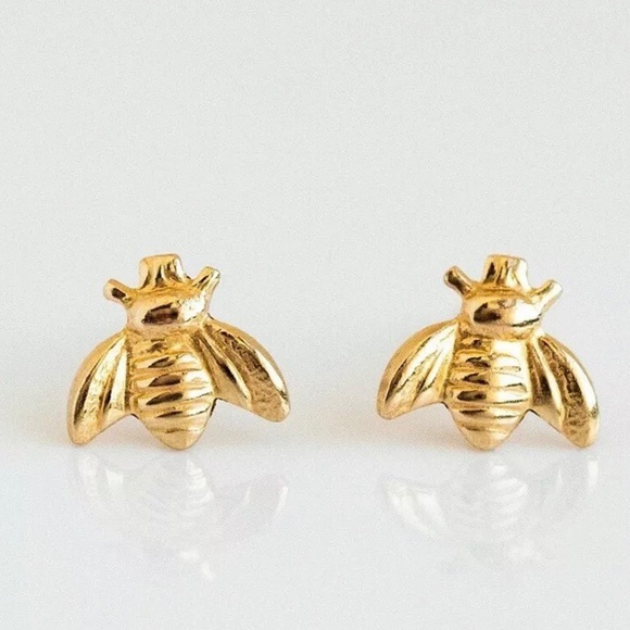 NEW 18K YELLOW GOLD 🐝 EARRINGS - Picture 3 of 4